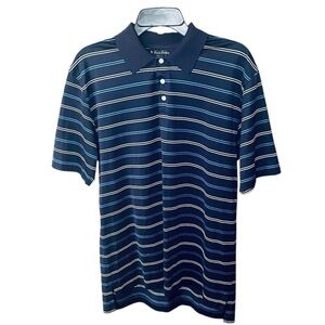 Brooks Brothers double mercerized cotton short sleeve polo golf shirt Med blue
